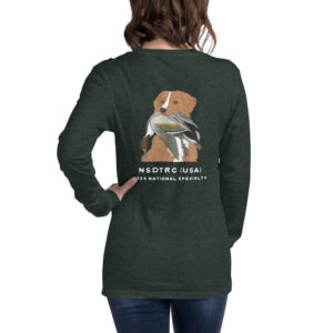 Unisex Long Sleeve Tee – Toller w/ Pintail (Black Nose)