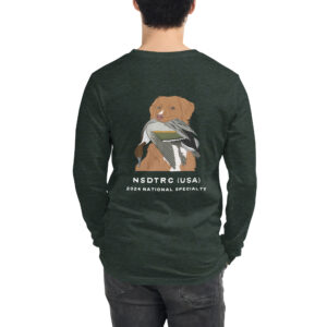 Unisex Long Sleeve Tee – Toller w/ Pintail (Pink Nose)