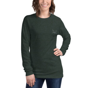 Unisex Long Sleeve Tee – Toller w/ Pintail (Black Nose)