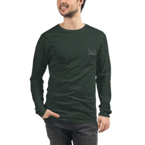 Unisex Long Sleeve Tee – Toller w/ Pintail (Pink Nose)