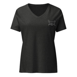 Women’s Relaxed V-Neck Tee – Toller w/ Pintail (Pink Nose)