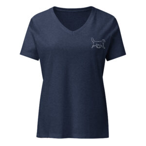 Women’s Relaxed V-Neck Tee – Toller w/ Pintail (Pink Nose)