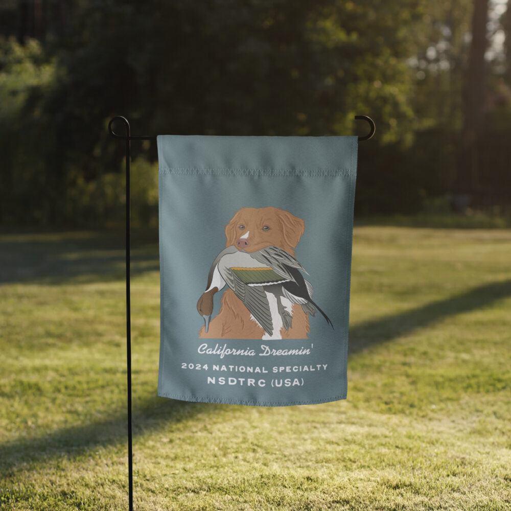 Garden Flag - Toller w/ Pintail (Pink Nose) - Dk Teal