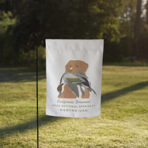 Garden Flag – Toller w/ Pintail (Pink Nose) – White